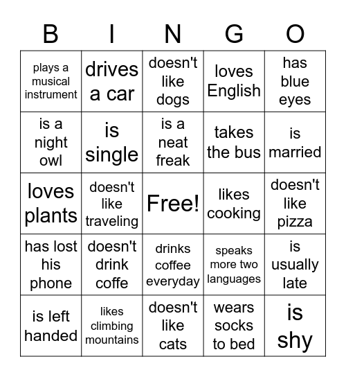 BINGO Card