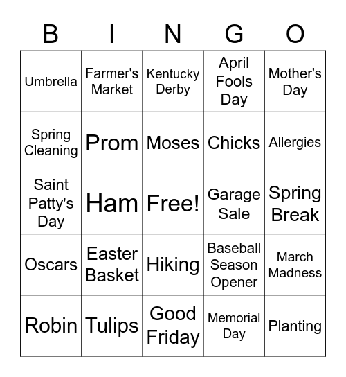 SPRING BINGO Card