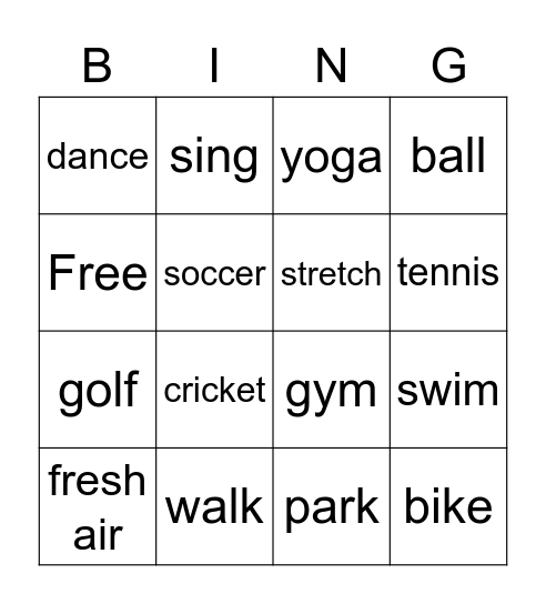 Moving and Grooving! Bingo Card