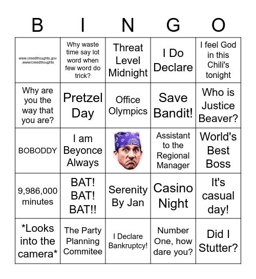 The Office Bingo Card