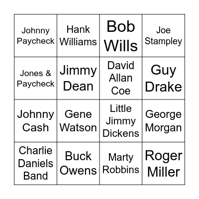 Boogie Down Bingo Card