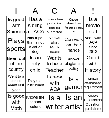 Find someone who.... Bingo Card