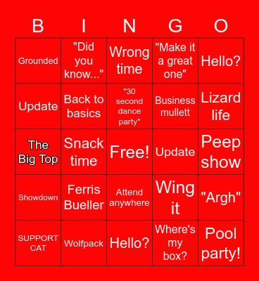 SEMINAR SNAFU Bingo Card