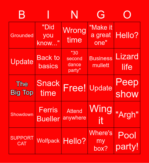 SEMINAR SNAFU Bingo Card