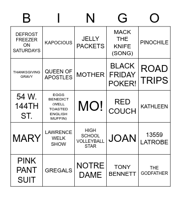 BINGO OF MO! Bingo Card
