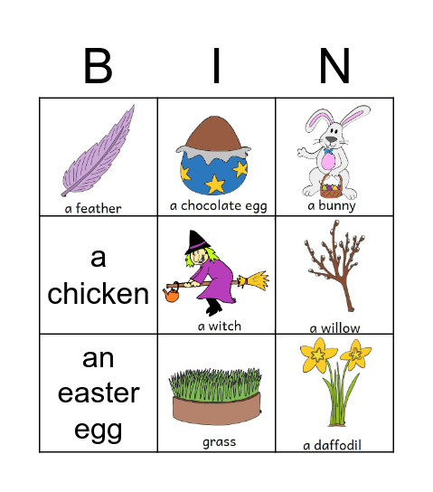 Easter bingo Card