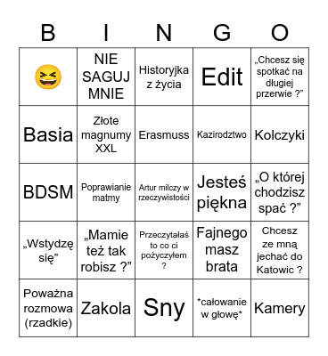 Artur i Emilia Bingo Card