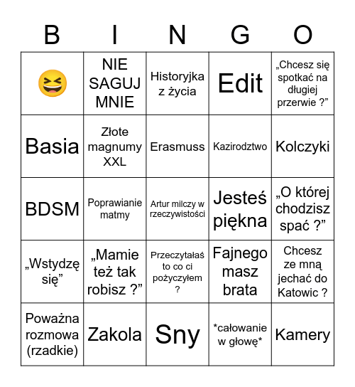 Artur i Emilia Bingo Card