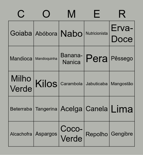 Bingo Saudável Bingo Card