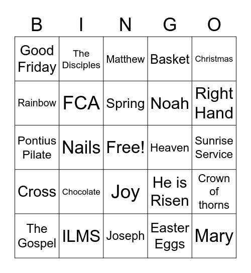 Easter BINGO Card