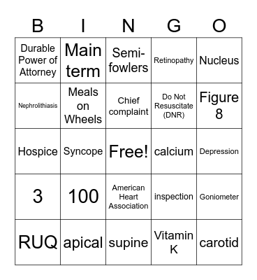 CCMA Bingo Card