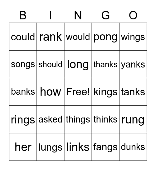 2.1 BINGO Card