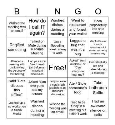 NEVER HAVE I EVER Bingo Card
