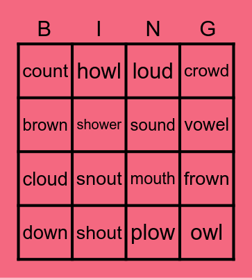 ou/ow bingo Card