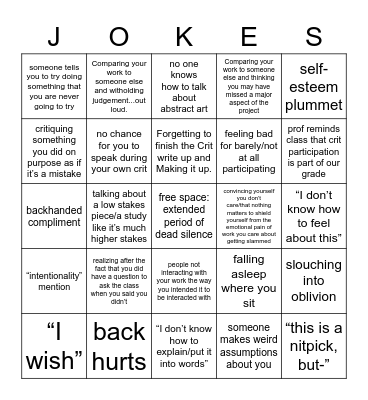 bad critique bingo Card