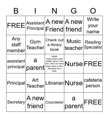 SENECA NEW STUDENT BINGO Card