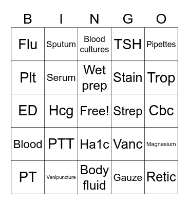 Lab Week Bingo Card