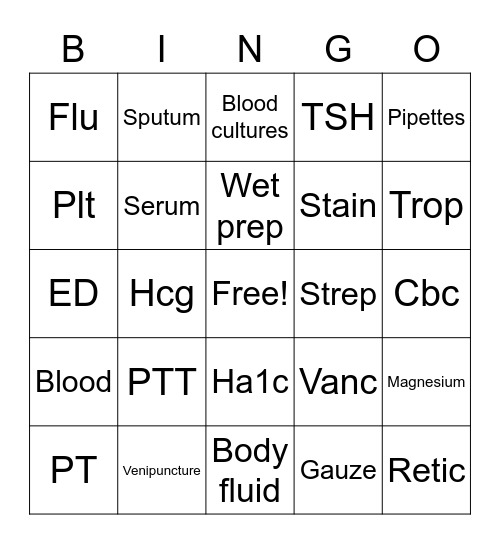 Lab Week Bingo Card