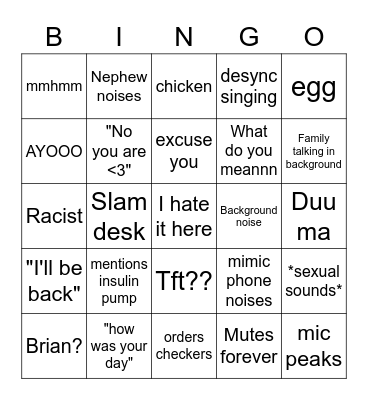 It's not safe here Bingo Card