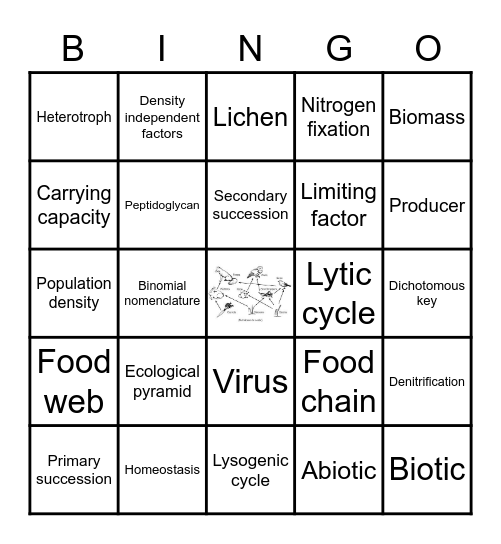 Unit 8 and 9 Vocabulary Bingo Card