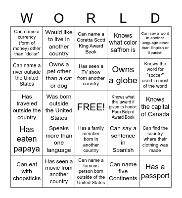Global Bingo Card