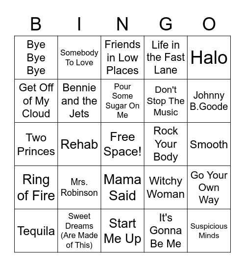 Music Bingo! Bingo Card