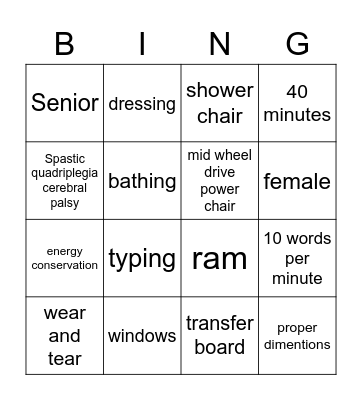 AT1 Bingo Card