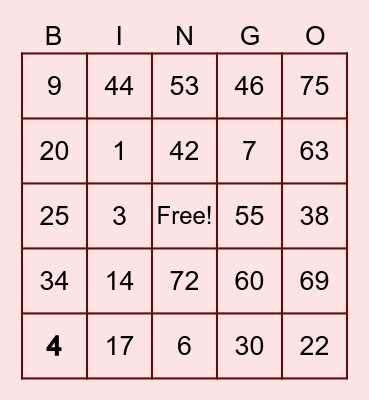 Shane Nicole Alzaga Bingo Card