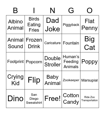 San Diego Bingo Card