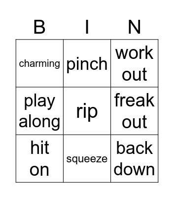 Friends - Phoebe tries to seduce Chandler Bingo Card