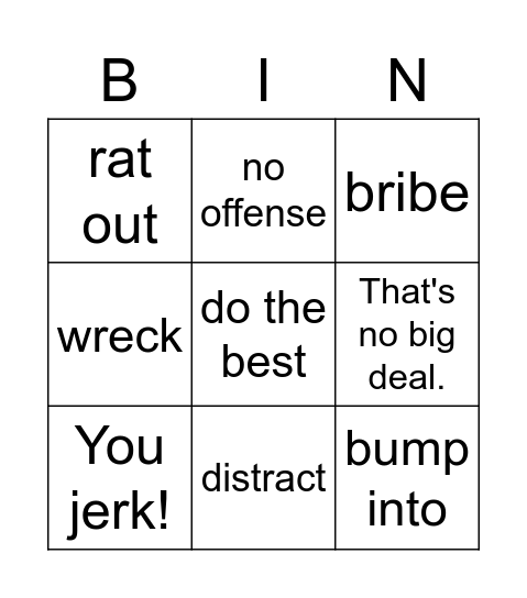 Friends-Monica bangs Ben's head Bingo Card