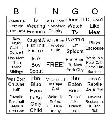 MURPHY BINGO Card