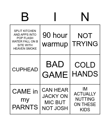 BIG GUY CSGO Bingo Card
