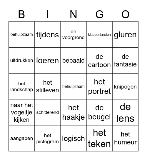 Thema 6, week 1, 2 & 3 Bingo Card