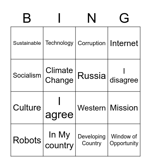 Managing 4th industrial revolution Bingo Card