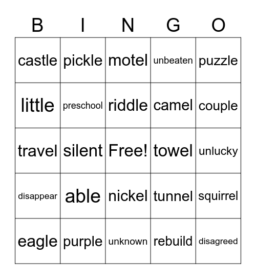 3-6/2 Bingo Card