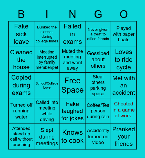 Funny Bingo Card