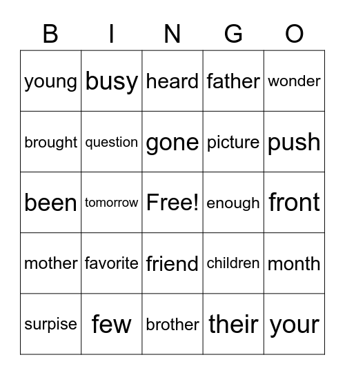 1-6b Bingo Card