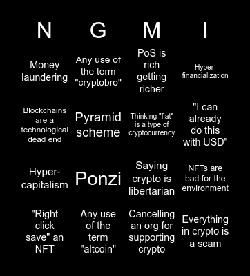 NGMI Bingo Card
