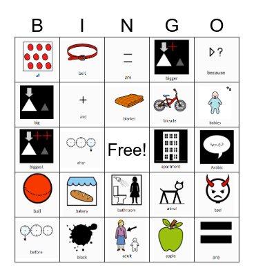Rosetta Stone Words Bingo Card