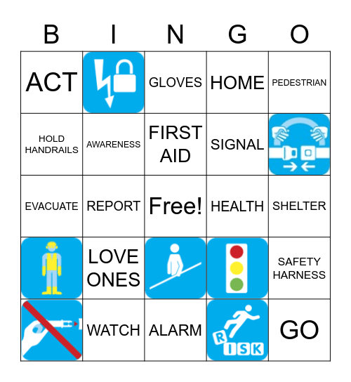I Care about Safey Bingo Card