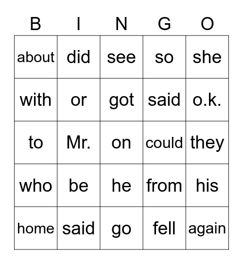 Red 26 Bingo Card