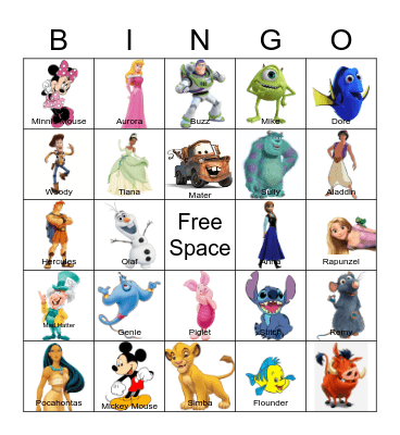 Disney Bingo Card