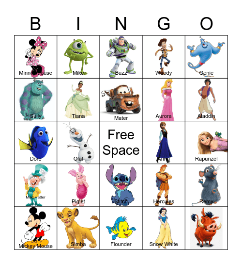 Disney Bingo Card