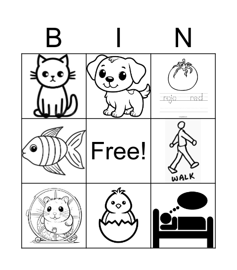 Muriel- Las mascotas y  las acciones Bingo Card