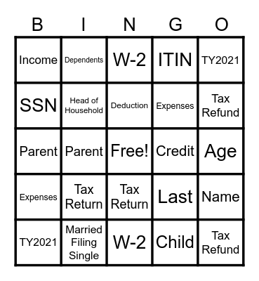 VITA Bingo Card