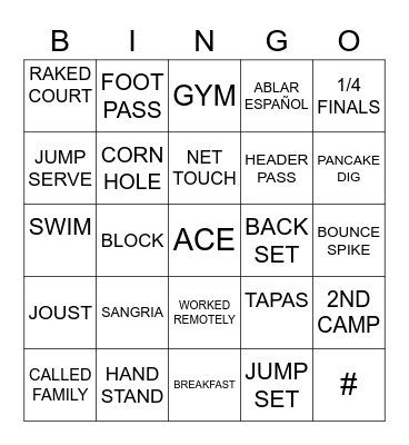 SUNSATION BEACH Bingo Card