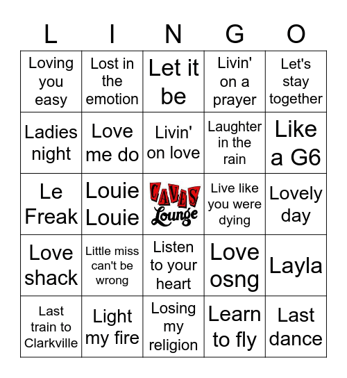 Songs that start with "L" Bingo Card