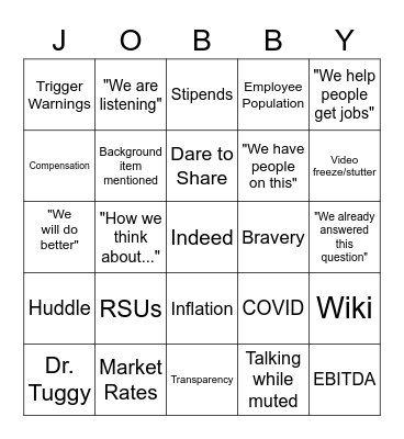 Indeed Global Q&A Bingo Card