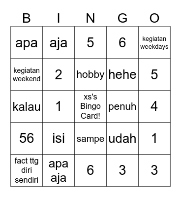 Marketing Bingo! Bingo Card